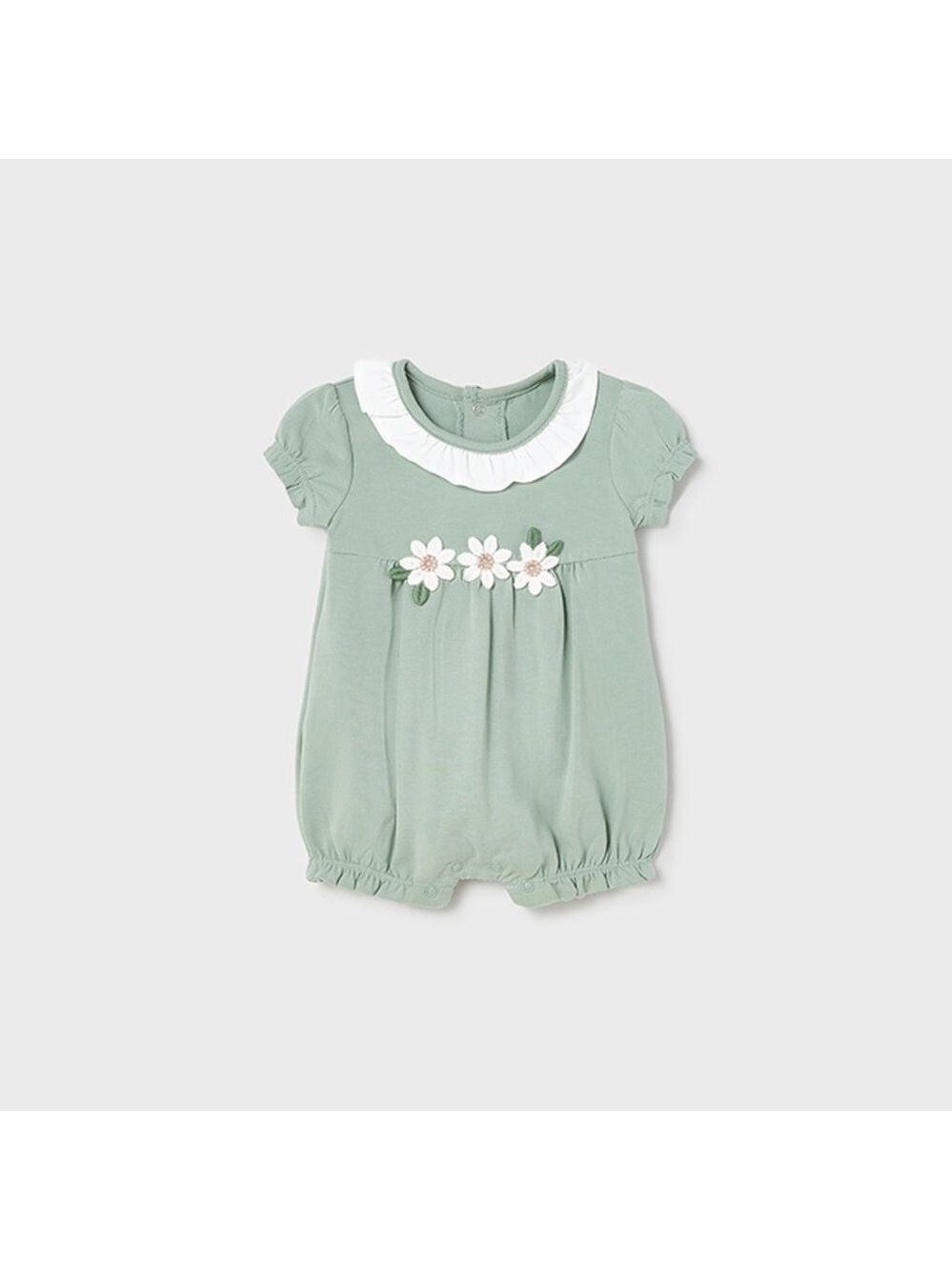 Size 18 months Mayoral Sage Green Baby Girl Floral Collar Romper
